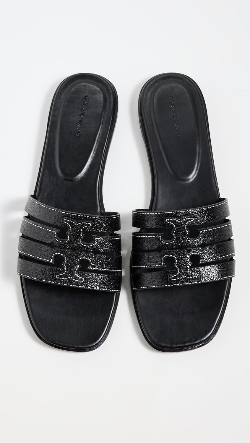 image:imageTory Burch Womens Ines Cage SlidesPerfect BlackPerfect Black