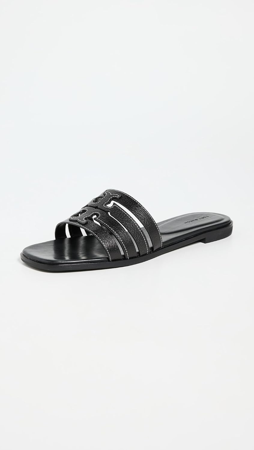 image:imageTory Burch Womens Ines Cage SlidesPerfect BlackPerfect Black