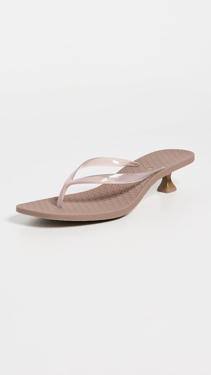image:imageTory Burch Womens Jelly Heel Flip Flops 40mmAlmond Flour