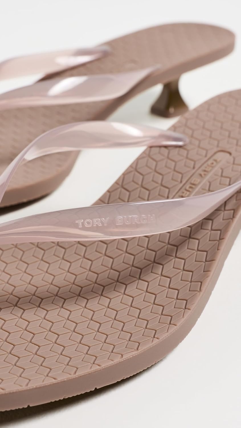 image:imageTory Burch Womens Jelly Heel Flip Flops 40mmAlmond Flour