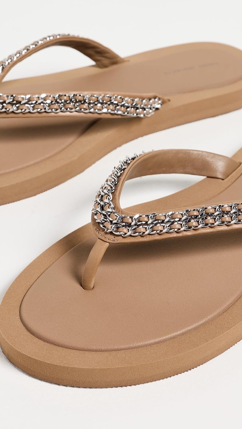 image:imageTory Burch Womens Kira Chain Flip FlopsAlmond Flour