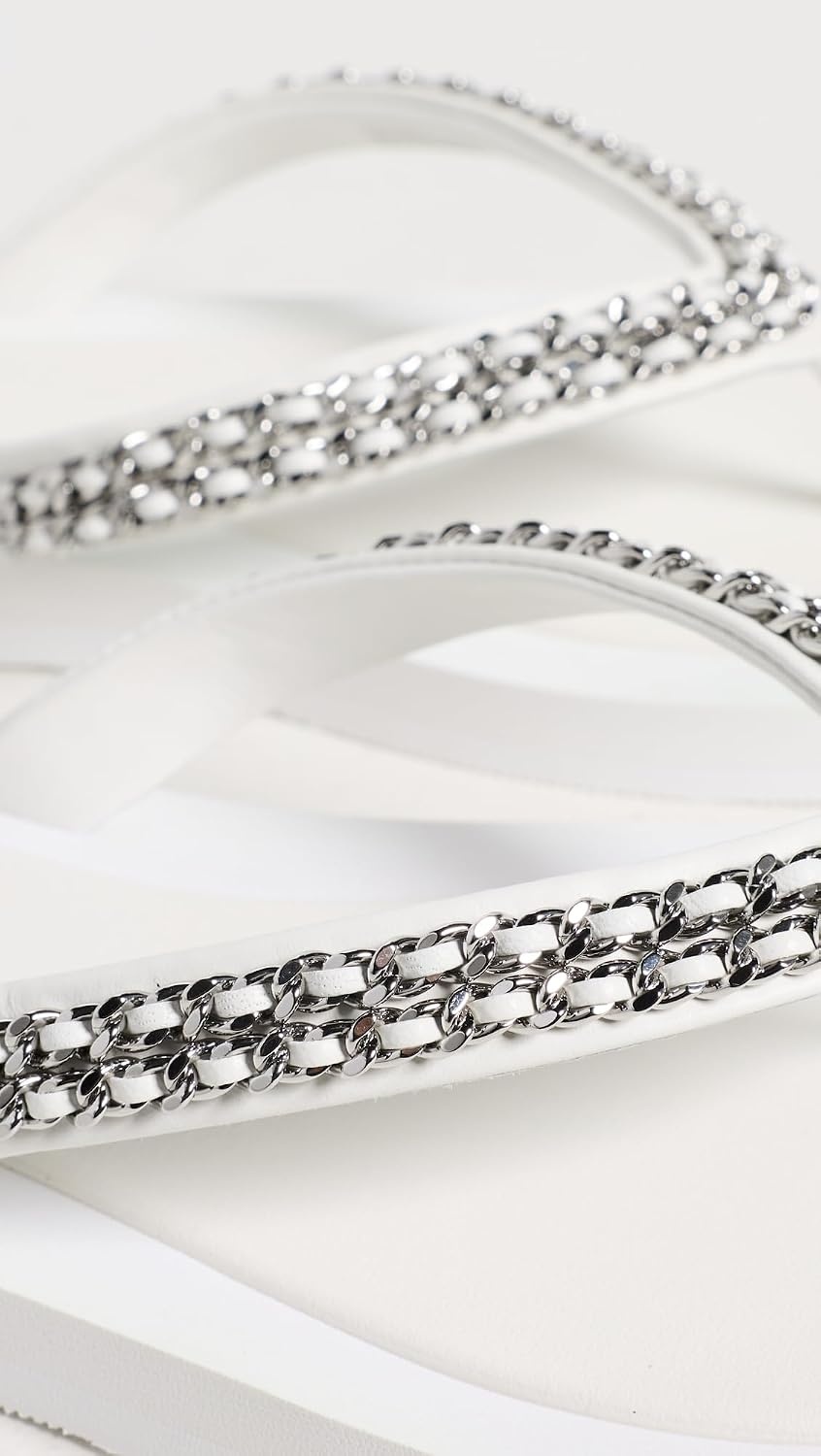 image:imageTory Burch Womens Kira Chain Flip FlopsBianco