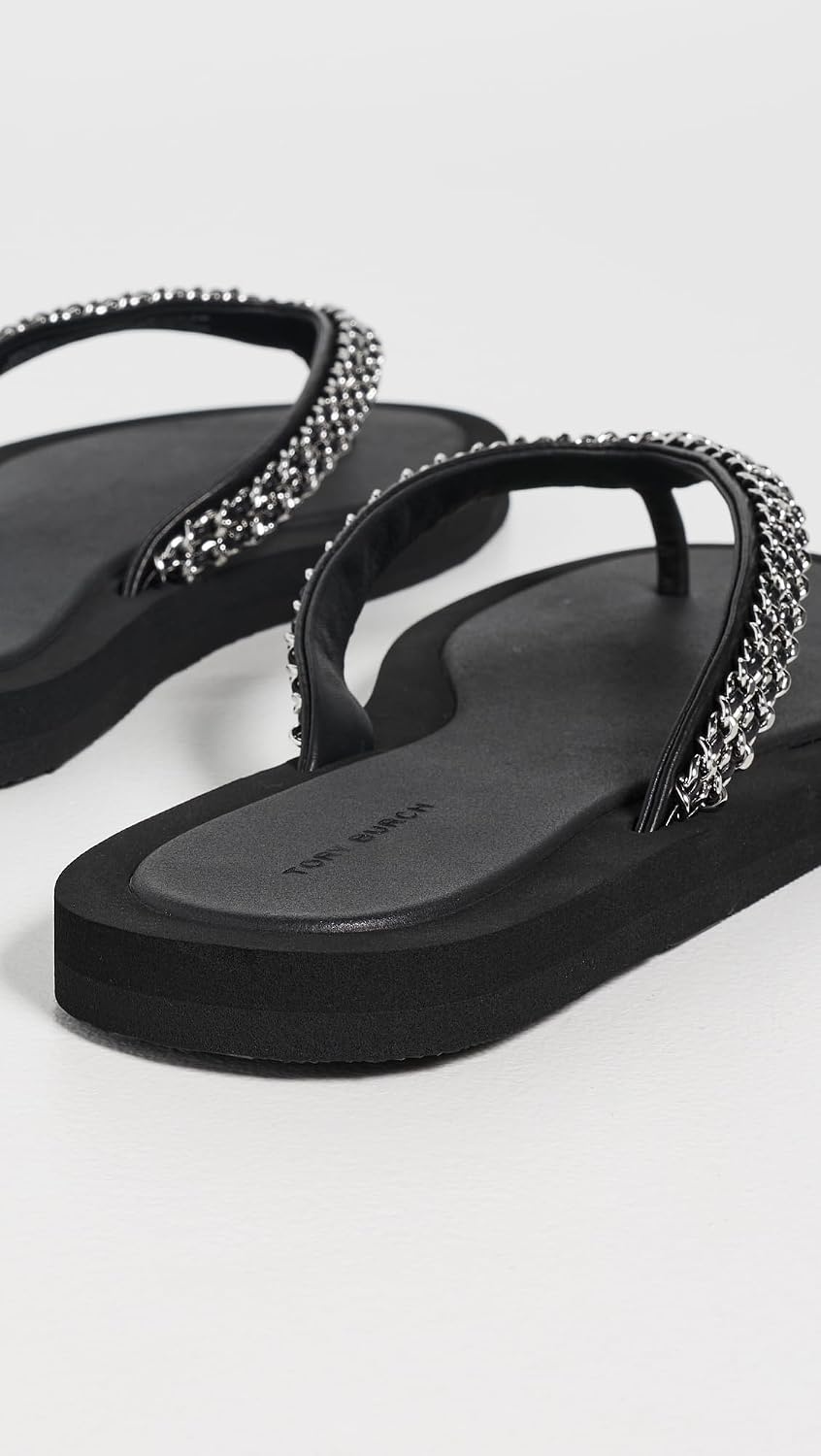 image:imageTory Burch Womens Kira Chain Flip FlopsPerfect Black