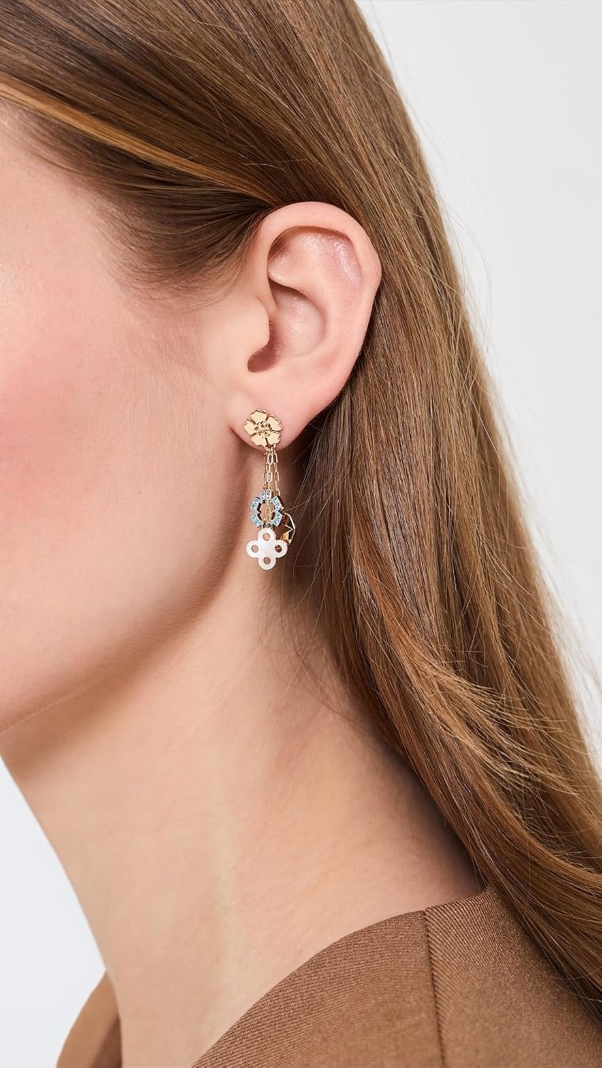 image:imageTory Burch Womens Kira Clover Chain EarringsMulti