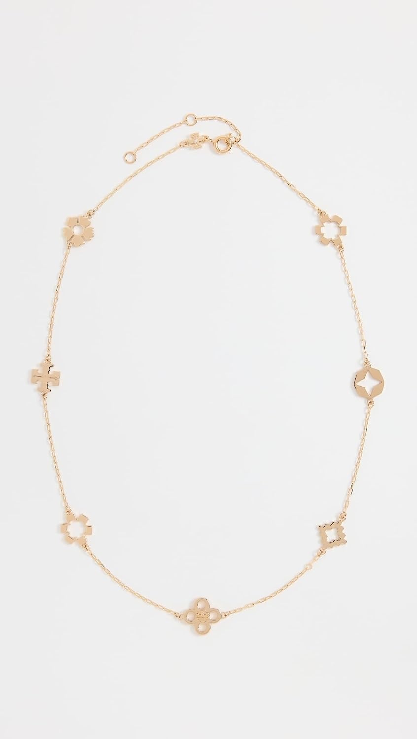 image:imageTory Burch Womens Kira Clover Necklace Tory Gold One Size