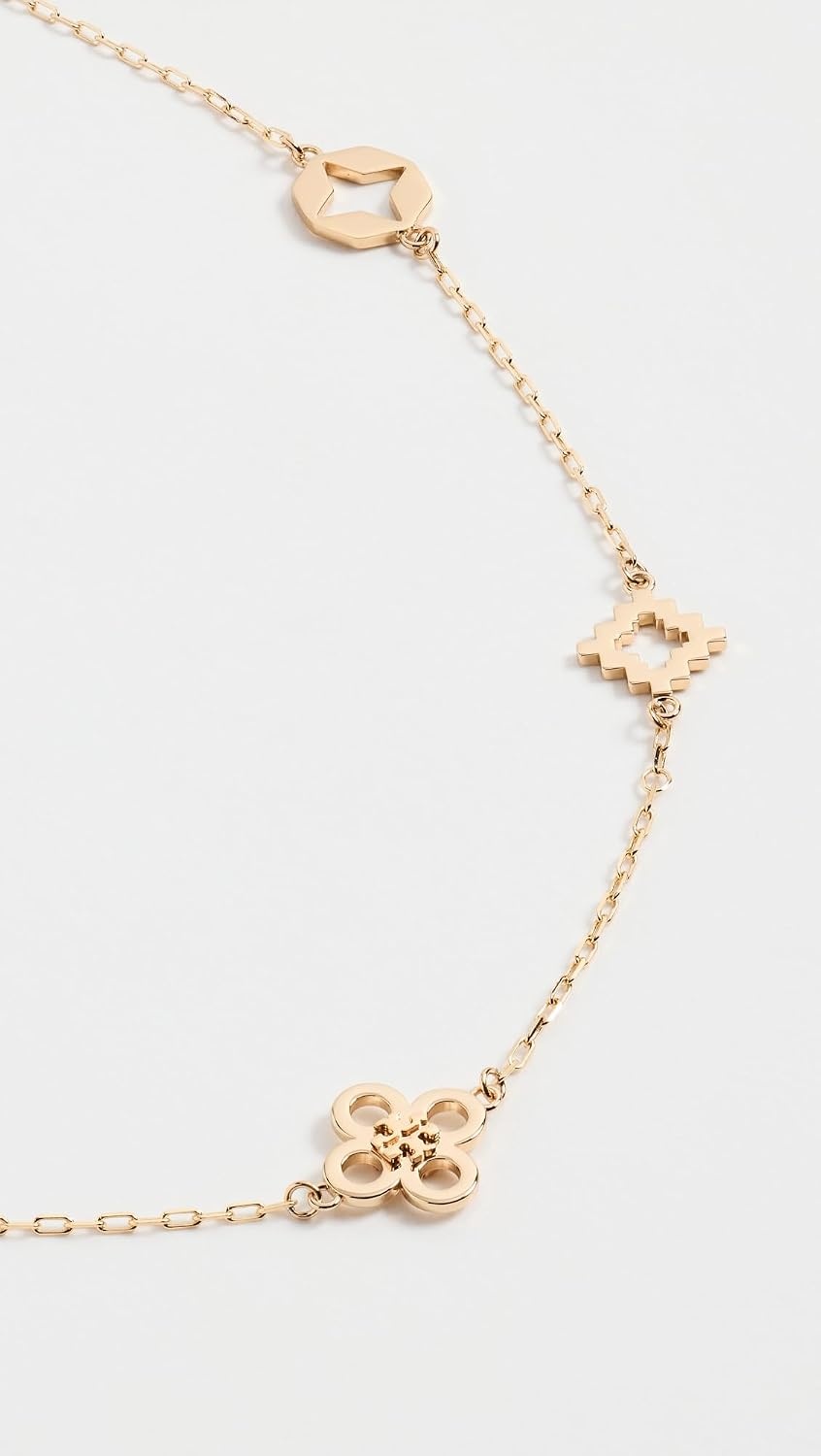 image:imageTory Burch Womens Kira Clover Necklace Tory Gold One Size