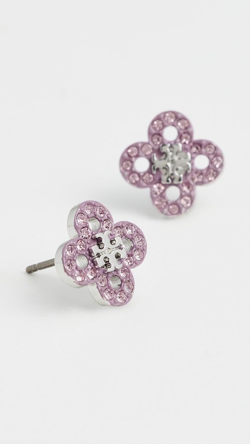 image:imageTory Burch Womens Kira Clover Stud EarringsTory SilverPink