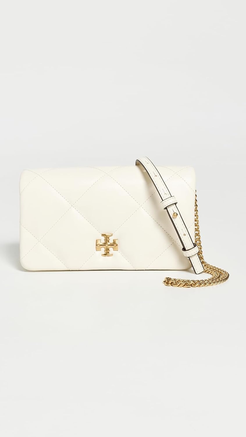 image:imageTory Burch Womens Kira Diamond Quilt Chain WalletWarm White