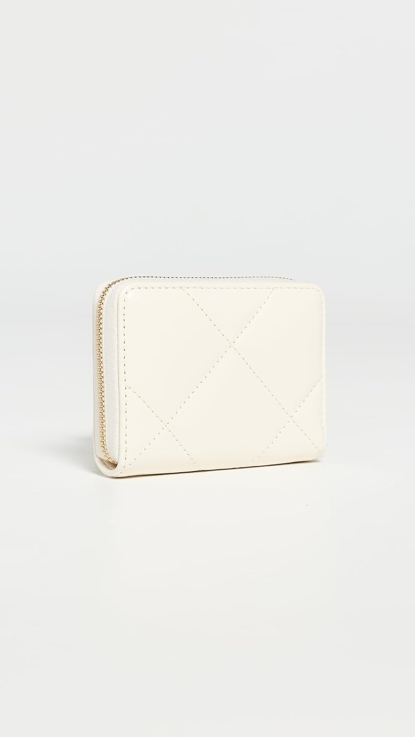 image:imageTory Burch Womens Kira Diamond Quilt Small Zip Around WalletWarm White