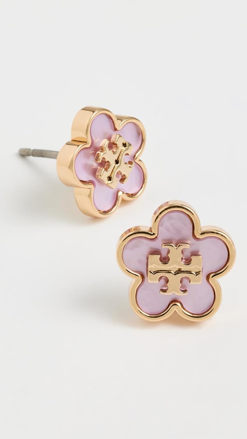 image:imageTory Burch Womens Kira Flower Stud EarringsTory Gold Pink