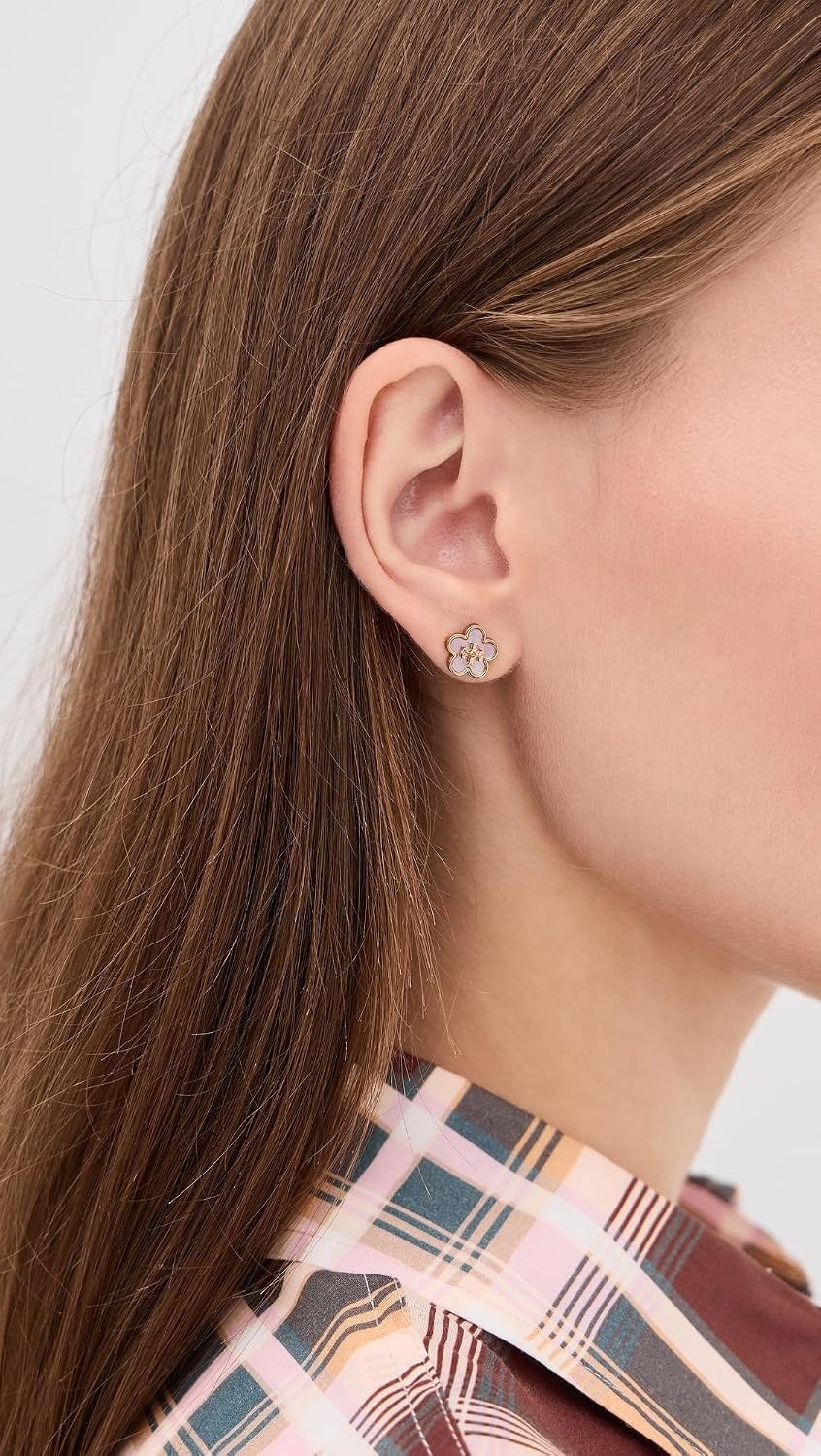 image:imageTory Burch Womens Kira Flower Stud EarringsTory Gold Pink