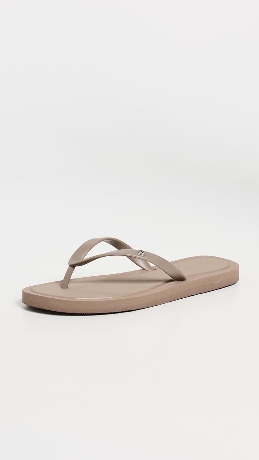 image:imageTory Burch Womens Kira Padded Flip FlopsMountain GreySilver