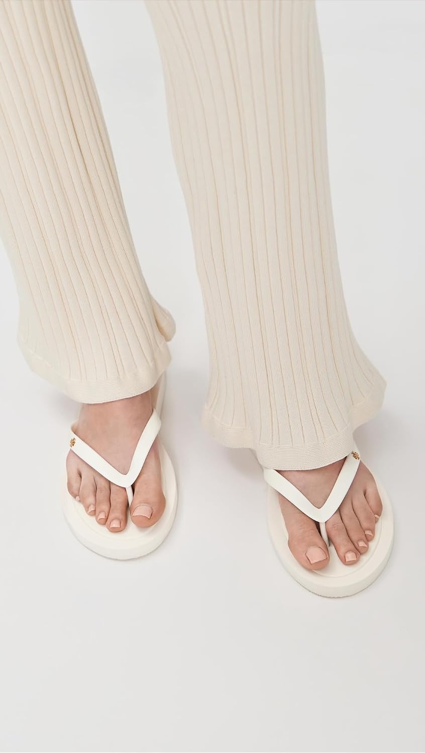 image:imageTory Burch Womens Kira Padded Flip FlopsNew IvoryGold