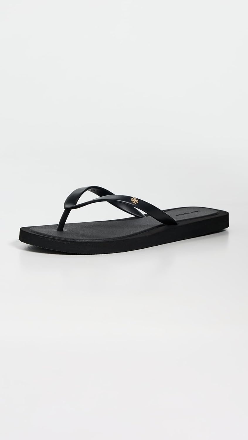 image:imageTory Burch Womens Kira Padded Flip FlopsPerfect BlackGold