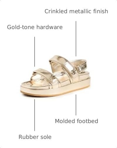 image:imageTory Burch Womens Kira Two Band Sport SandalsSpark Gold