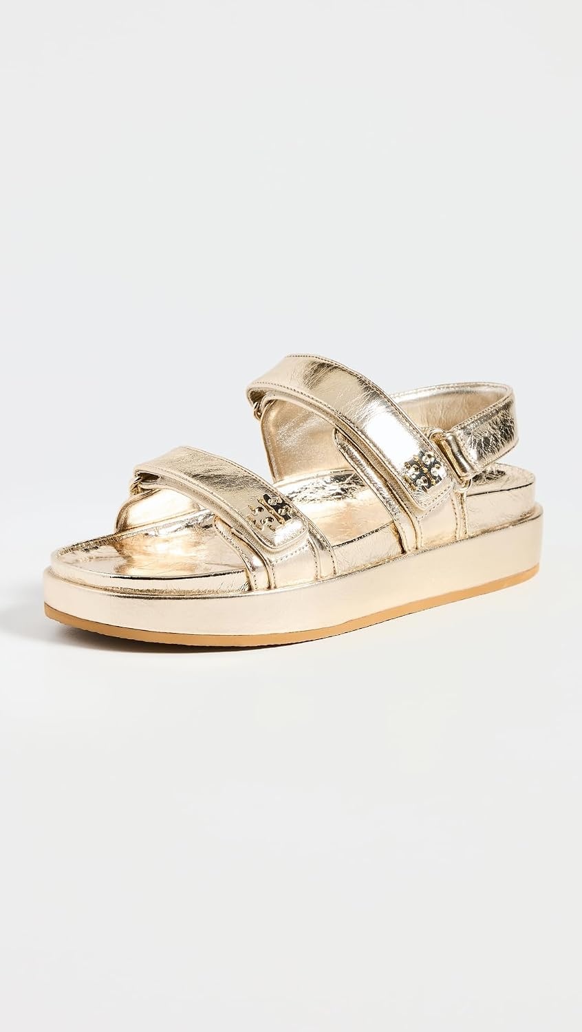 image:imageTory Burch Womens Kira Two Band Sport SandalsSpark Gold