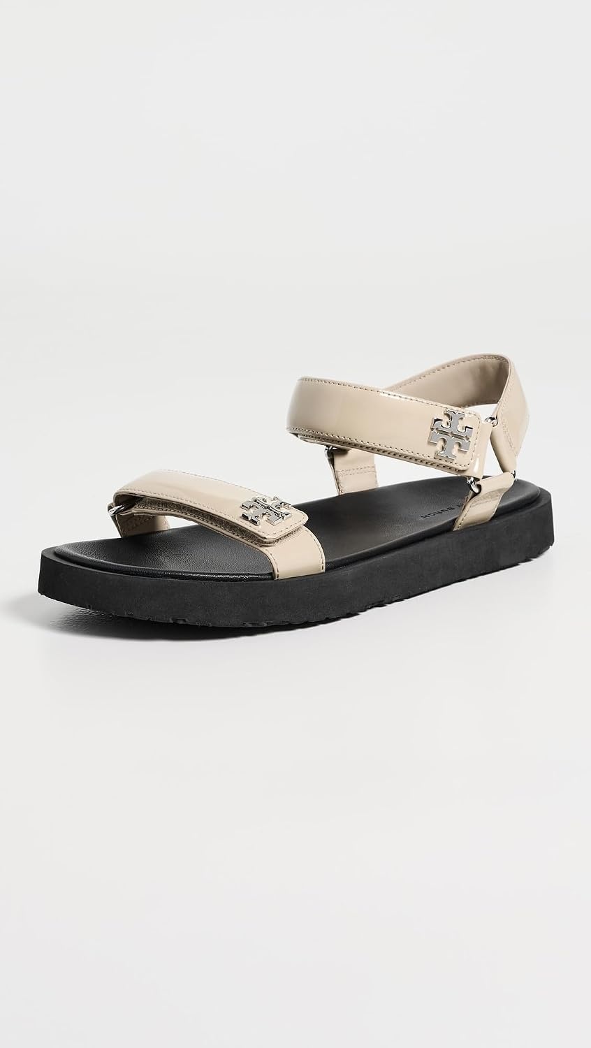 image:imageTory Burch Womens Kira Ultralight SandalsStone GreyBlackSilver