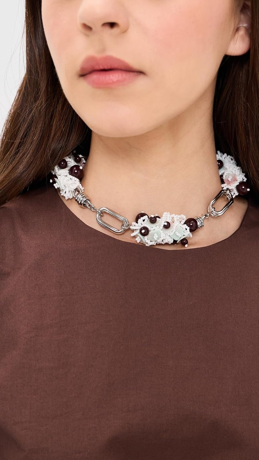 image:imageTory Burch Womens Large Beaded NecklaceTory Silver