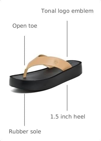 image:imageTory Burch Womens Leather Platform Flip FlopsGinger ShortbreadBlack