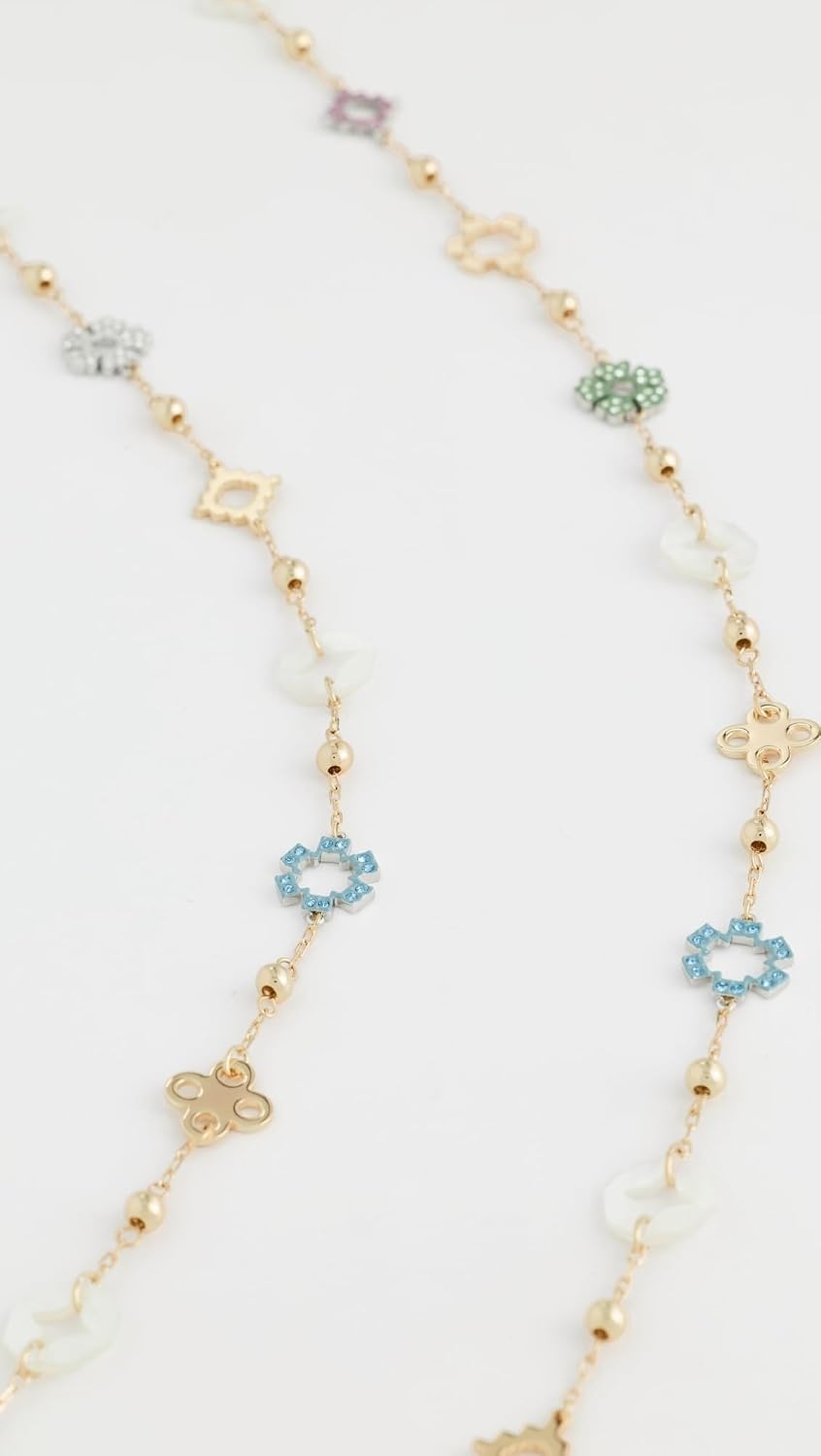 image:imageTory Burch Womens Long Forget Me Not Pave NecklaceMulti