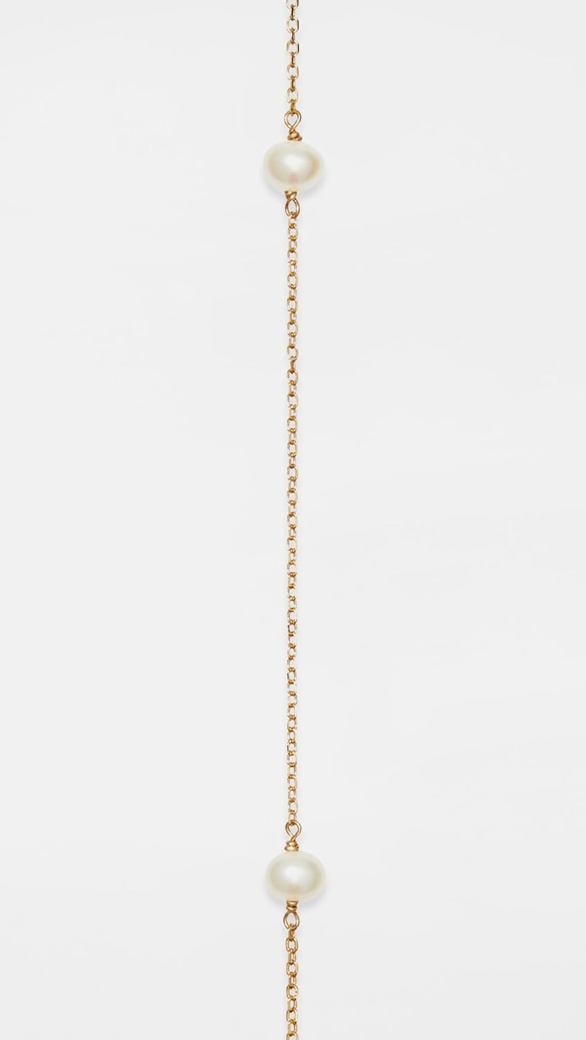 image:imageTory Burch Womens Long Moondance Pearl NecklaceGoldPearl