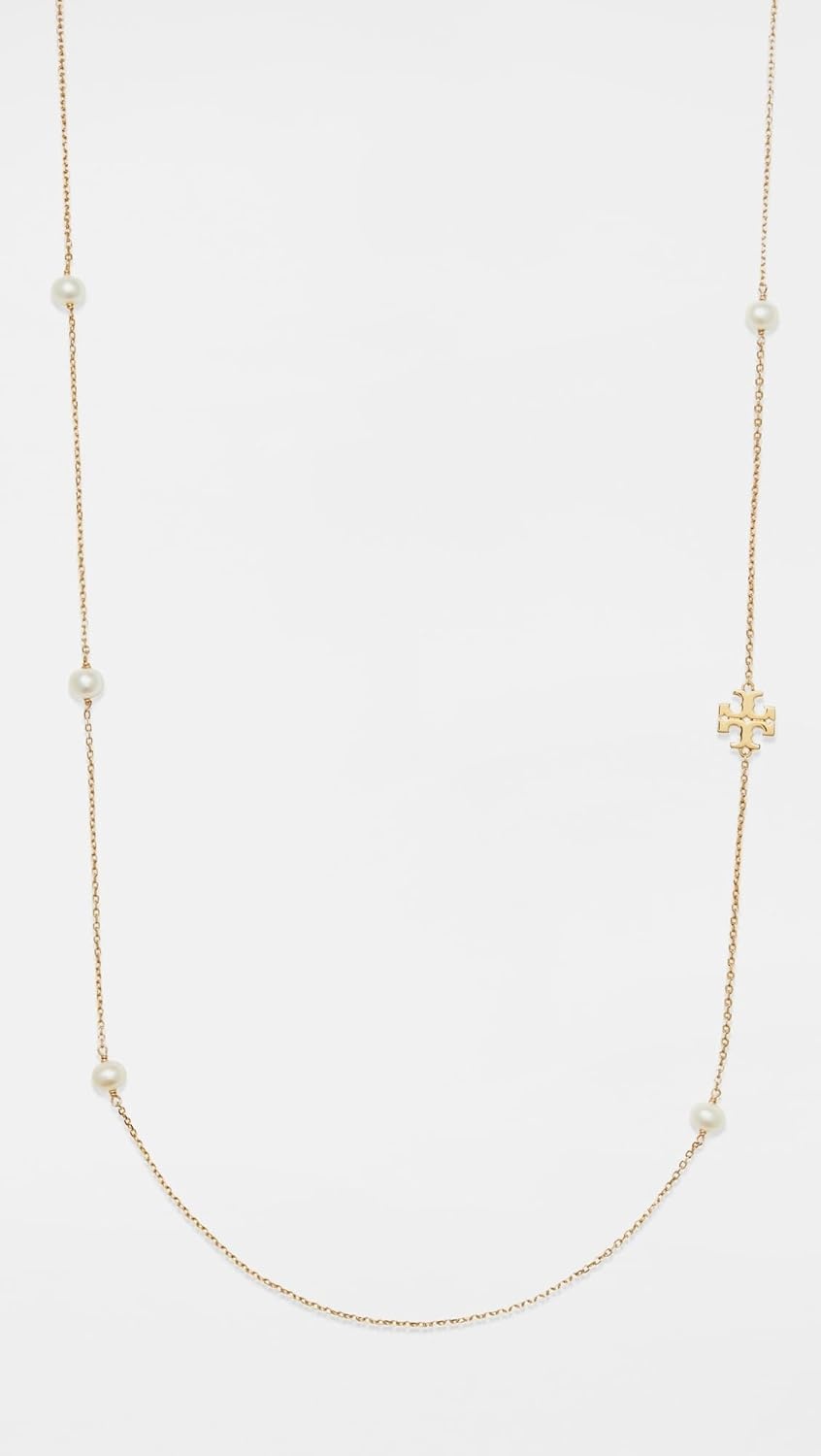 image:imageTory Burch Womens Long Moondance Pearl NecklaceGoldPearl