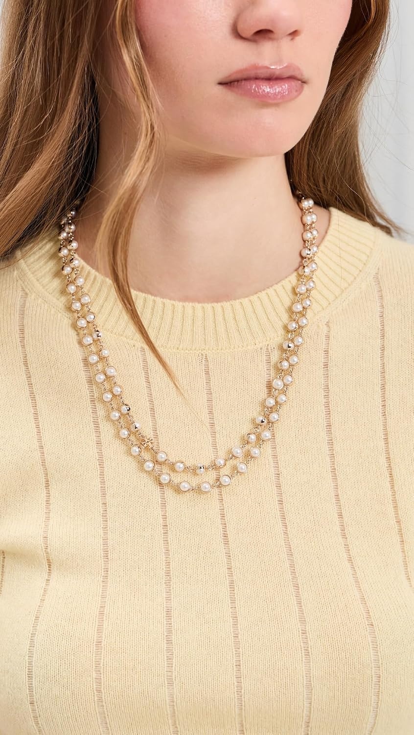 image:imageTory Burch Womens Long Pearl NecklaceLight Brass Pearl