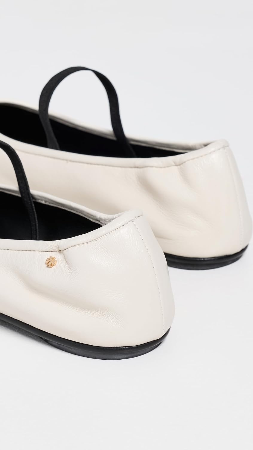 image:imageTory Burch Womens Mary Jane Ballet FlatsNew IvoryPerfect Black