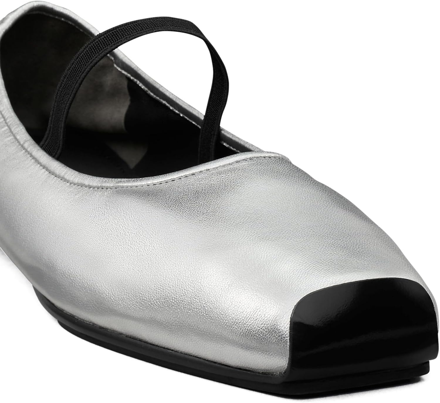 image:imageTory Burch Womens Mary Jane Ballet FlatsSilverPerfect Black
