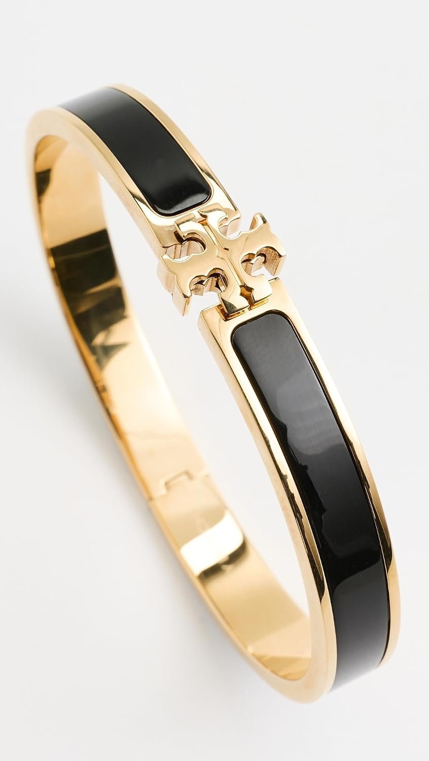 image:imageTory Burch Womens Medium Icon Enamel BraceletTory Gold Black