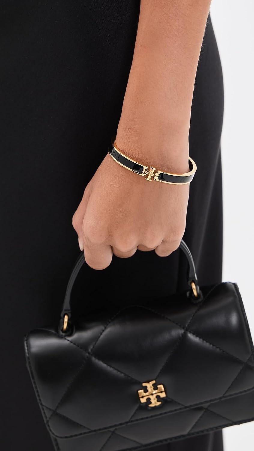 image:imageTory Burch Womens Medium Icon Enamel BraceletTory Gold Black