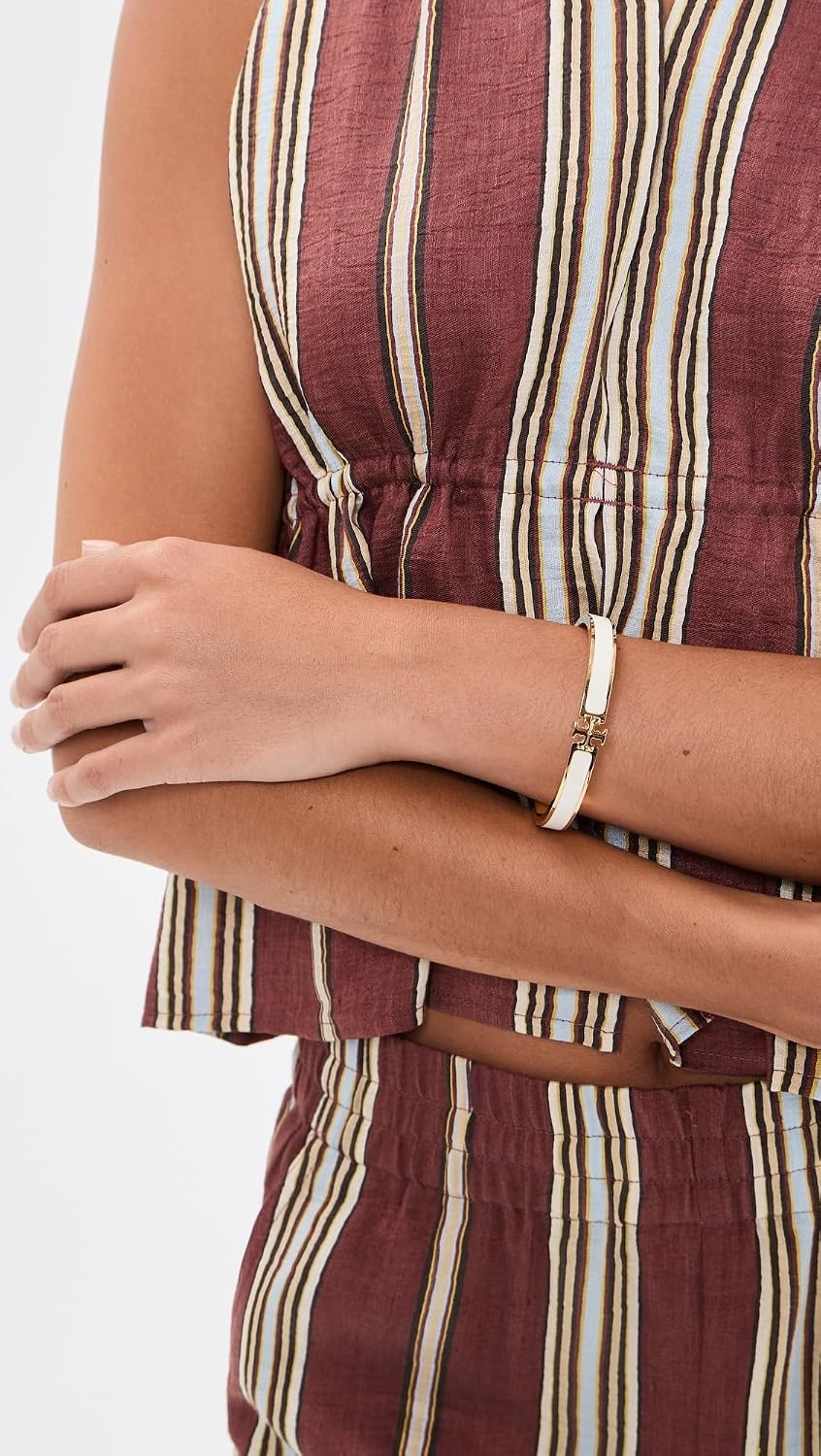 image:imageTory Burch Womens Medium Icon Enamel BraceletTory GoldIvory