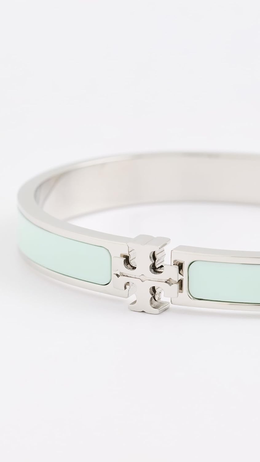 image:imageTory Burch Womens Medium Icon Enamel BraceletTory SilverChill Mint