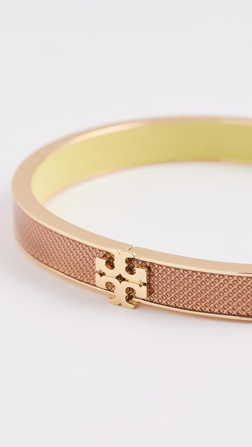 image:imageTory Burch Womens Medium Icon Guilloche Enamel BraceletTory GoldRose