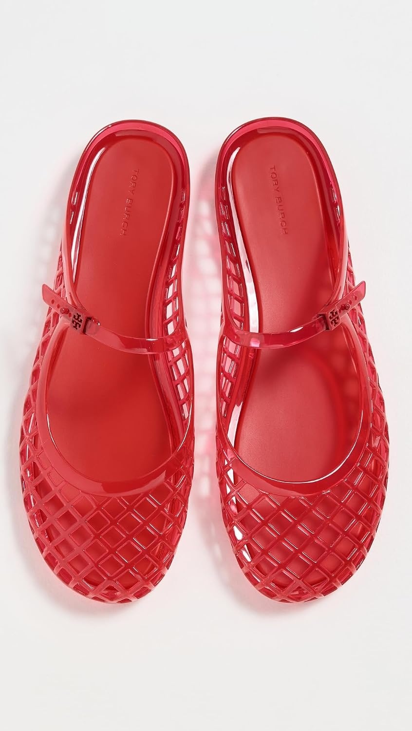 image:imageTory Burch Womens Mellow Mary Jane Jelly FlatsRed Volcano