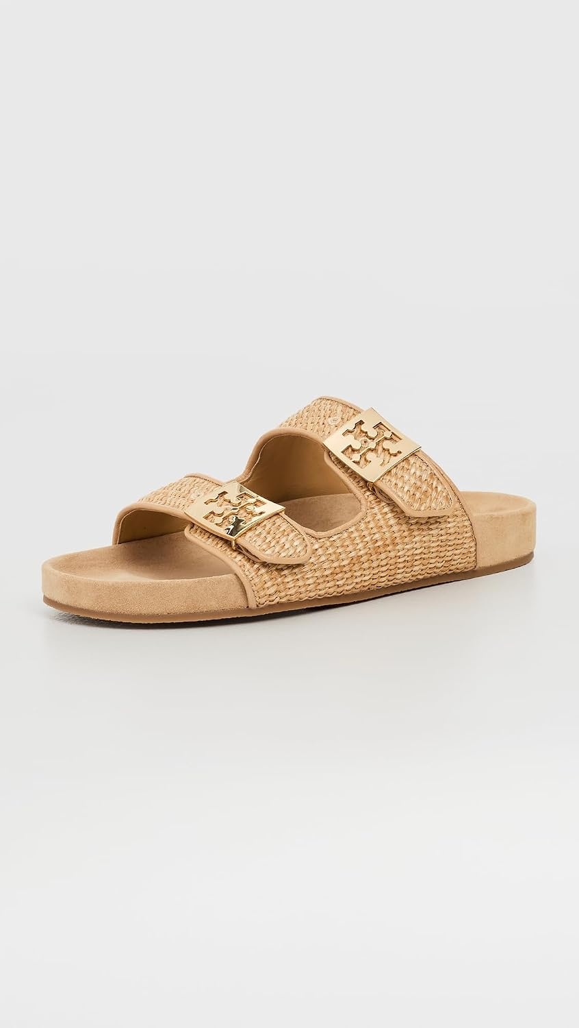 image:imageTory Burch Womens Mellow Raffia SlidesHavana SandLight Teak