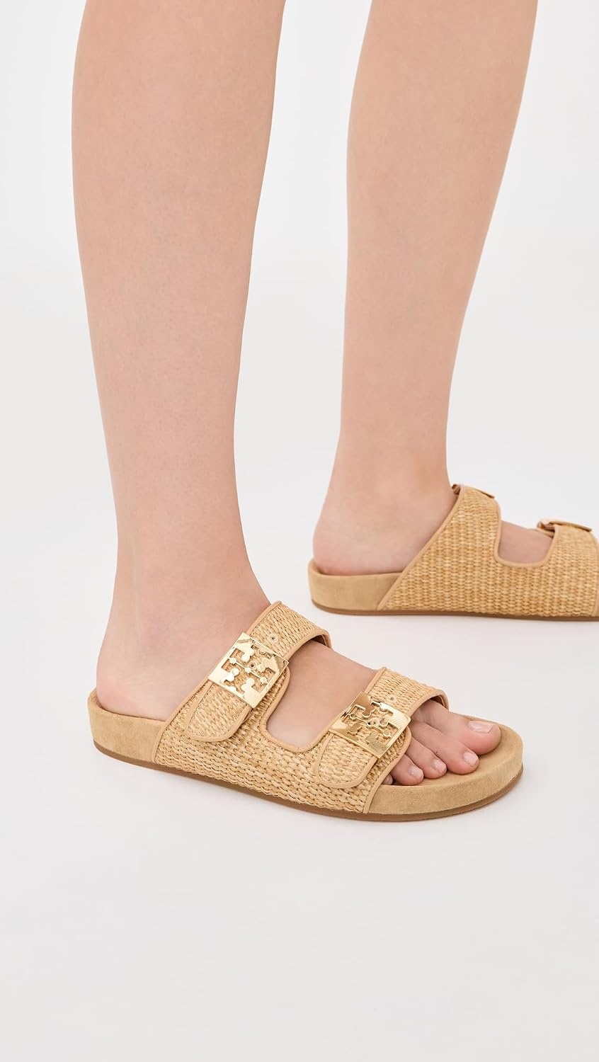 image:imageTory Burch Womens Mellow Raffia SlidesHavana SandLight Teak