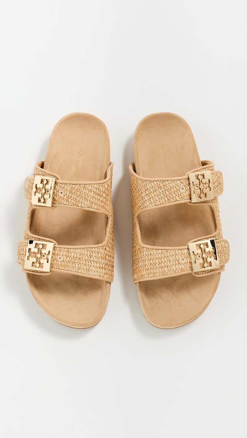 image:imageTory Burch Womens Mellow Raffia SlidesHavana SandLight Teak