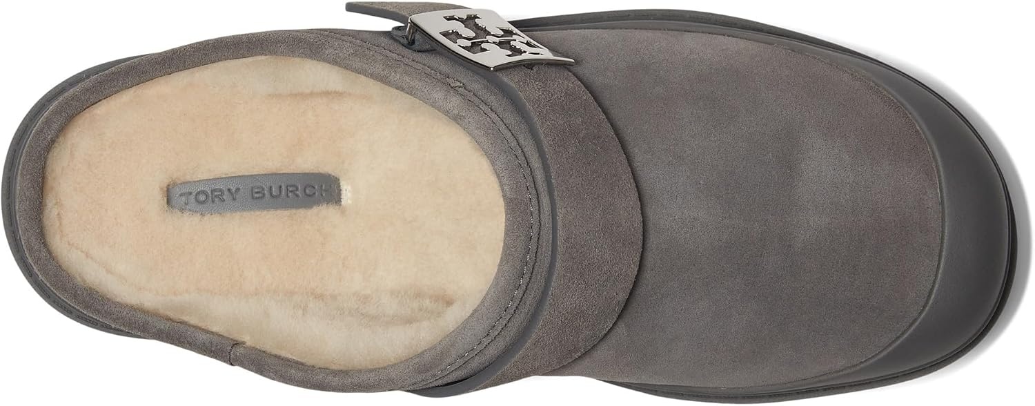 image:imageTory Burch Womens Mellow Shearling Platform MulesCharcoal GraySilver