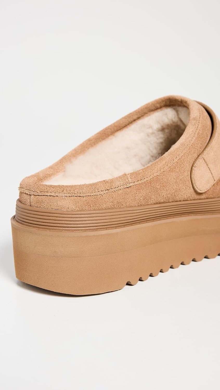 image:imageTory Burch Womens Mellow Shearling Platform MulesLight ChestnutGold
