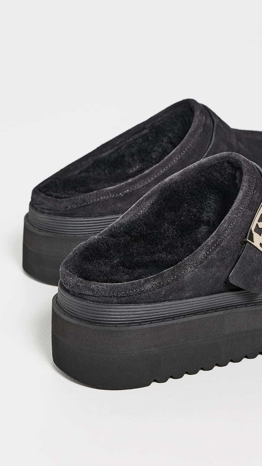 image:imageTory Burch Womens Mellow Shearling Platform MulesPerfect BlackGold