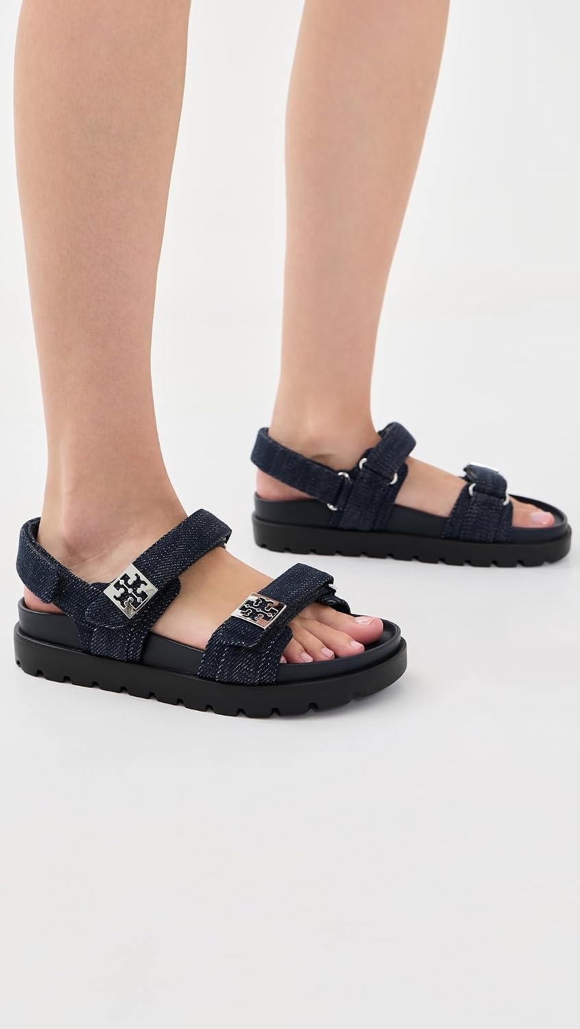 image:imageTory Burch Womens Mellow Sport SandalsMidnight DenimNavySilver