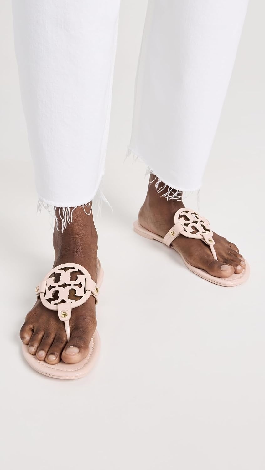 image:imageTory Burch Womens Miller Embellished SandalsSeashell Pink