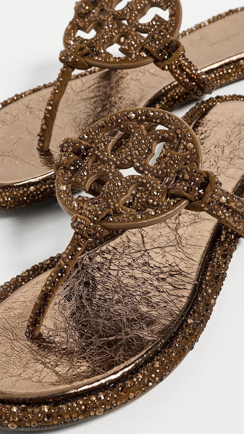 image:imageTory Burch Womens Miller Knotted Pave SandalsCopper Freeze