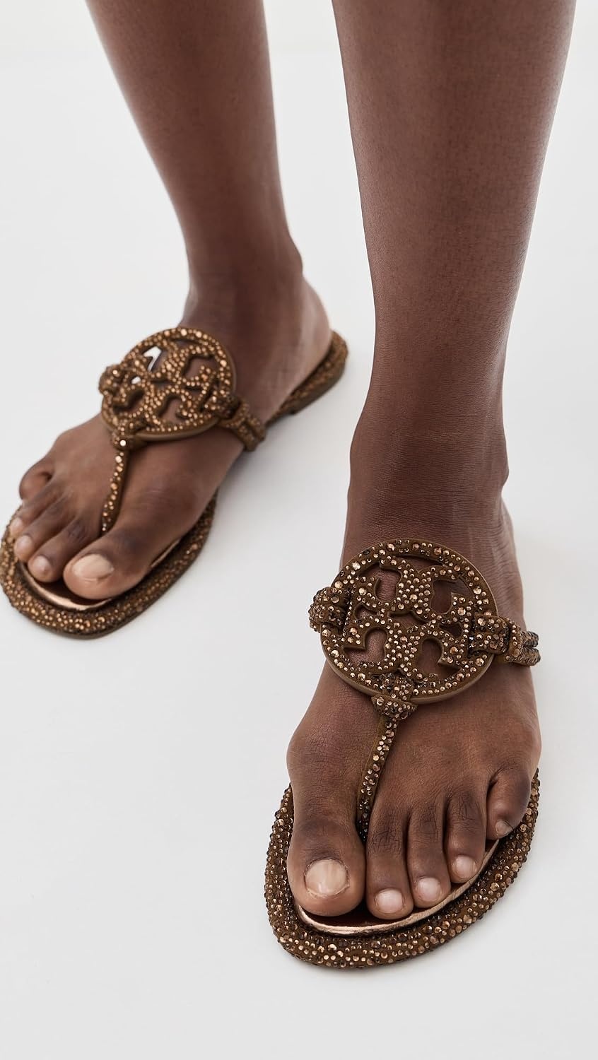 image:imageTory Burch Womens Miller Knotted Pave SandalsCopper Freeze