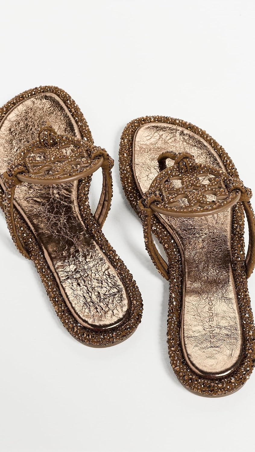 image:imageTory Burch Womens Miller Knotted Pave SandalsCopper Freeze