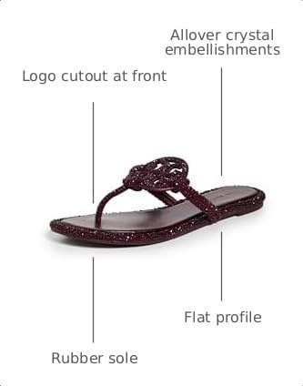 image:imageTory Burch Womens Miller Knotted Pave SandalsDark CarmineBurgundy