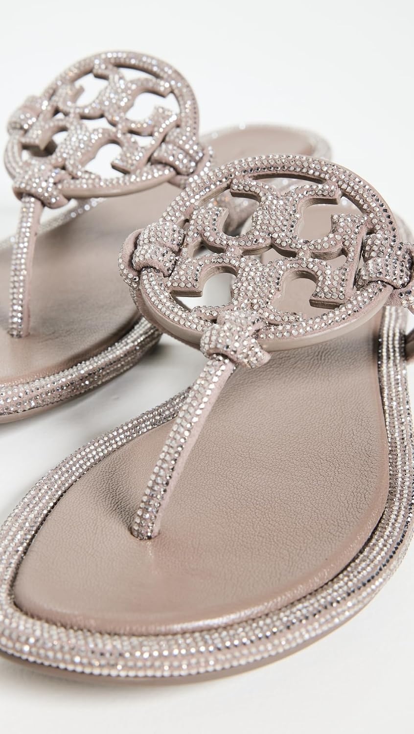 image:imageTory Burch Womens Miller Knotted Pave SandalsDark Clay