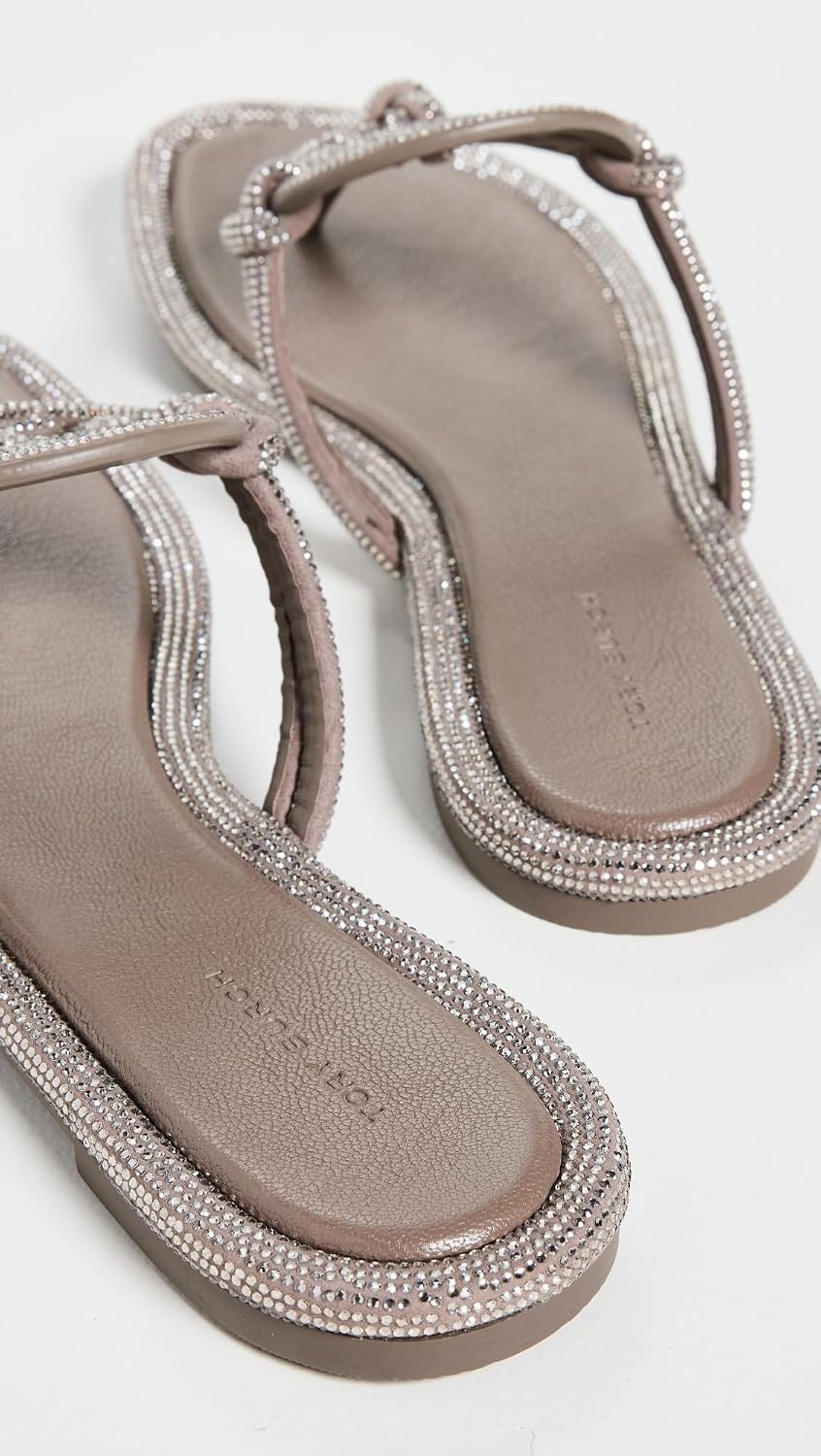 image:imageTory Burch Womens Miller Knotted Pave SandalsDark Clay