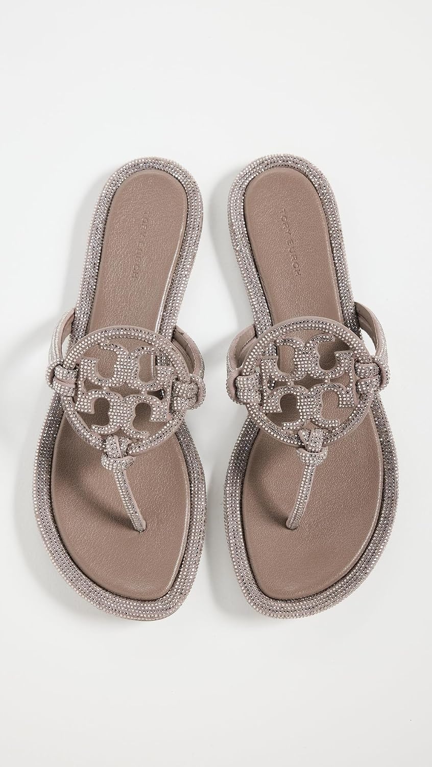 image:imageTory Burch Womens Miller Knotted Pave SandalsDark Clay